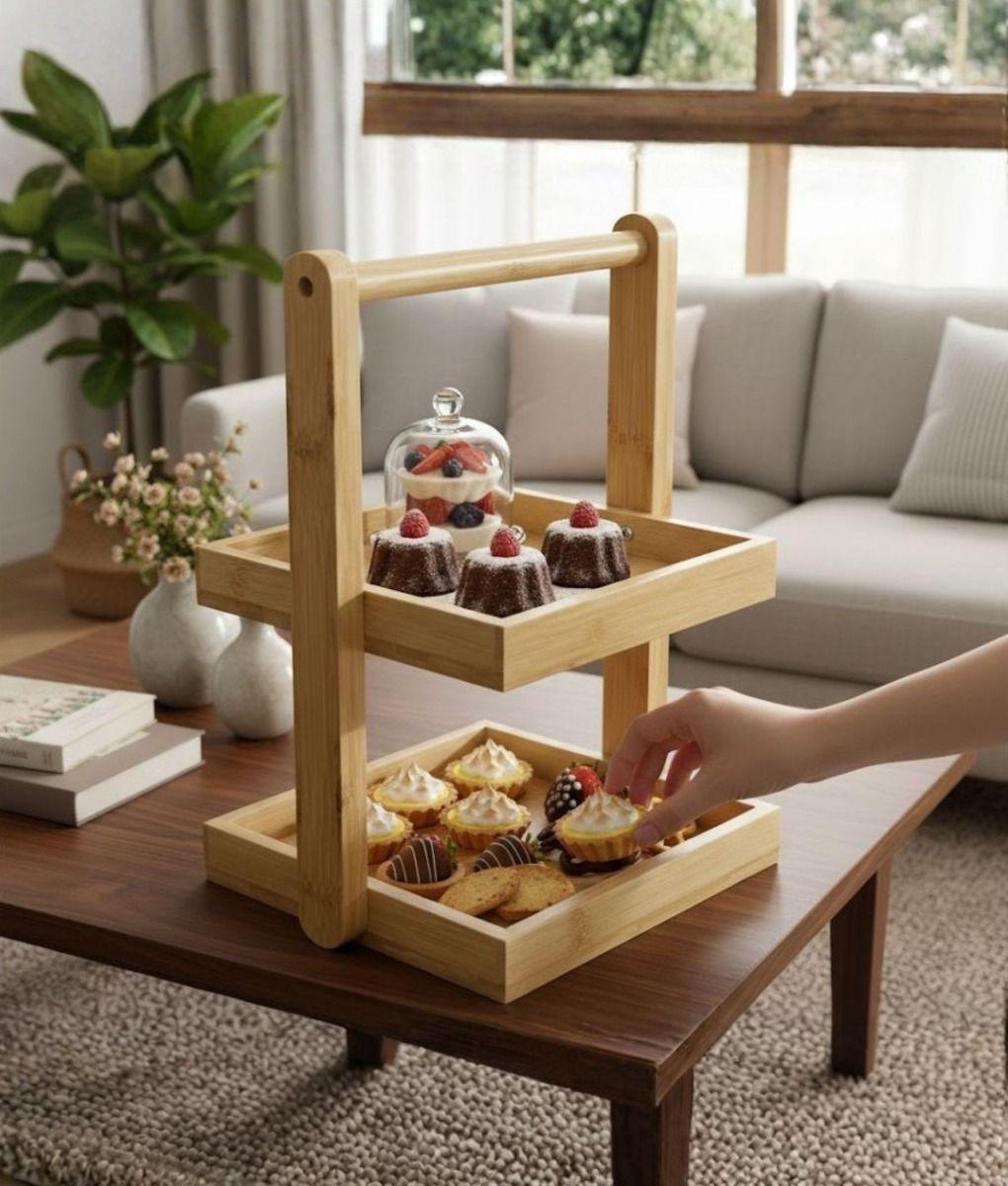 Bandeja Decorativa Organizador Versátil 2 Niveles Asa Jhn-3