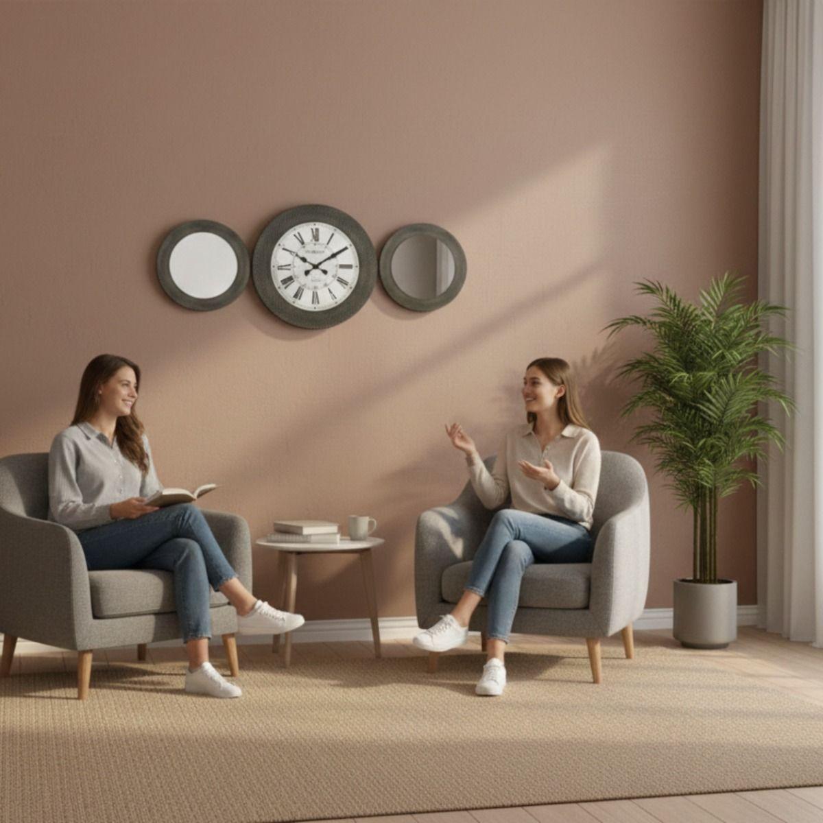 Reloj Decorativo Pared Conjunto Decoración Mural 3 Pza Jhn-2