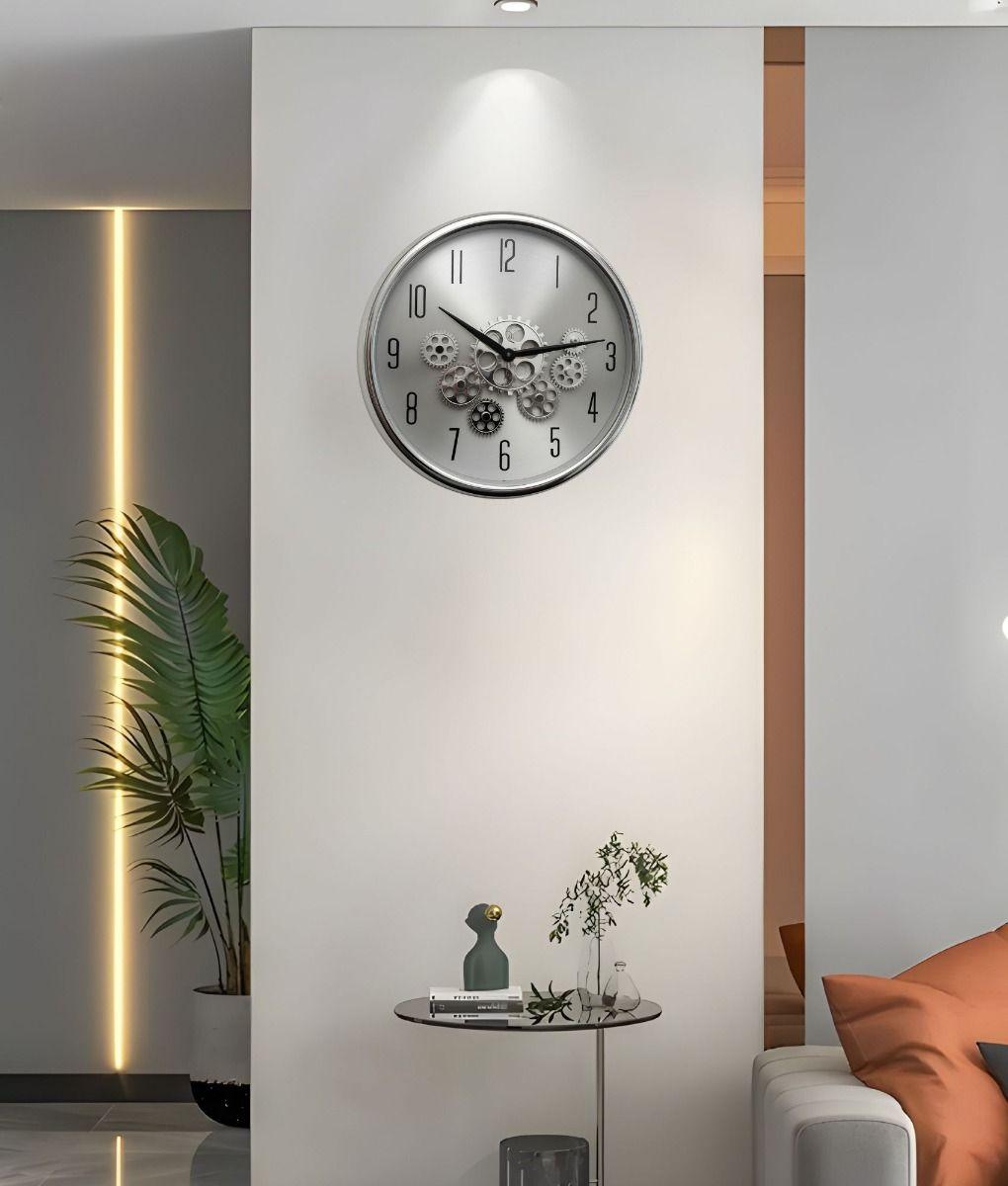 Reloj Pared Decorativo Giratorio Diseño Engranajes Jhn-7