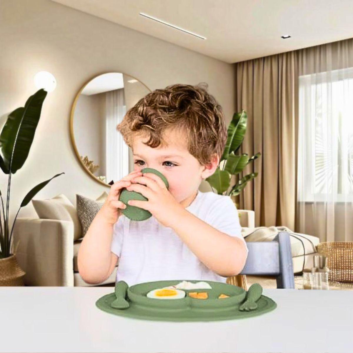 Set 5 Platos Silicona Antiderrame Antiadherente Bebes Lau-9