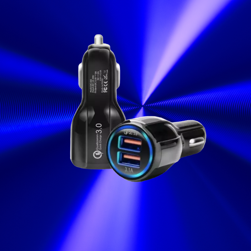 Set 3 Cargador Cigarrera Carro Doble Puerto USC Tipo C Lau-1