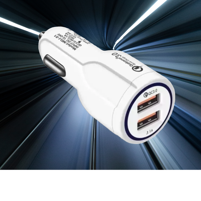 Set 3 Cargador Cigarrera Carro Doble Puerto USC Tipo C Lau-5