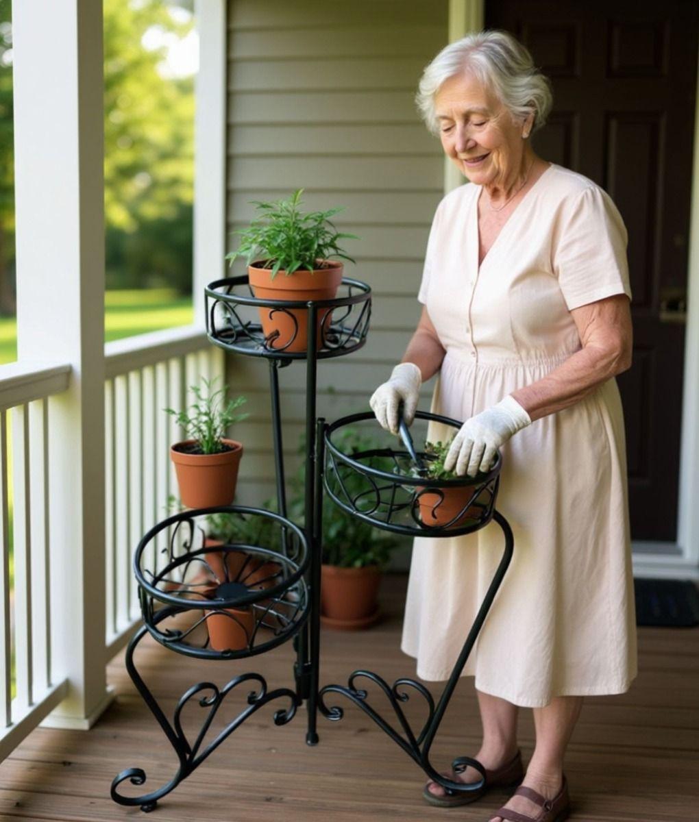 Porta Maceta Decorativo Soporte Plantas 3 Niveles Jhn-4