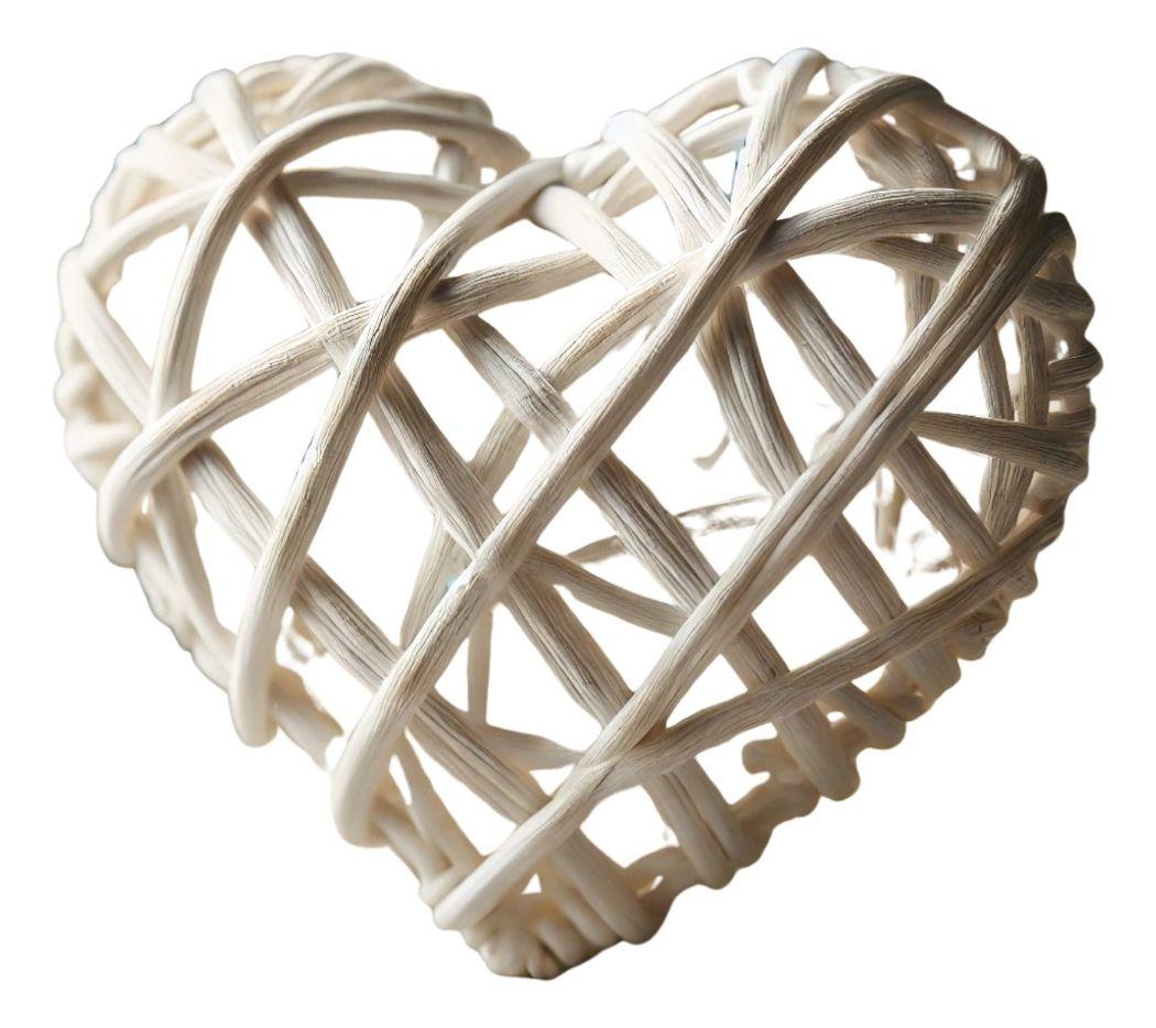 Corazón Decorativo Mimbre Pared Colgante 40cm Jhn-6