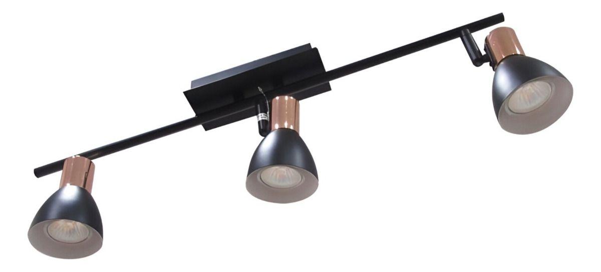 Lámpara Techo Pared 3 Luces Decorativa Cobre Negro Jhn-2