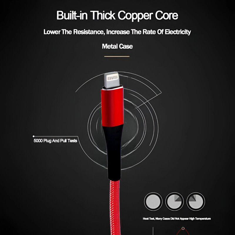 Set 4 Cables Thor USB To Ligthning Celular Movil Datos Lau-1