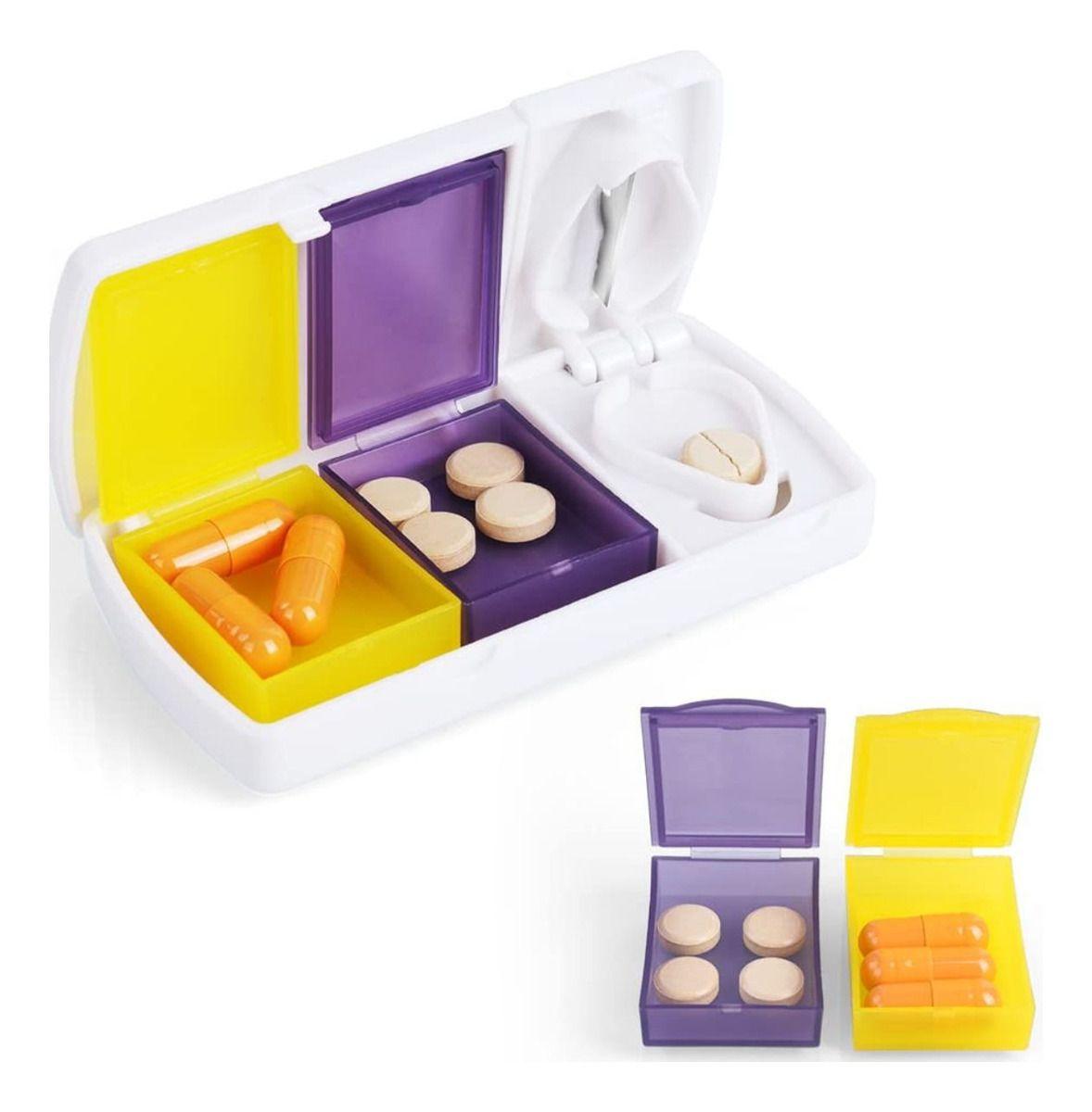 SET 10 PASTILLERO CORTADOR PASTILLA VIAJE PORTATIL LAU-0