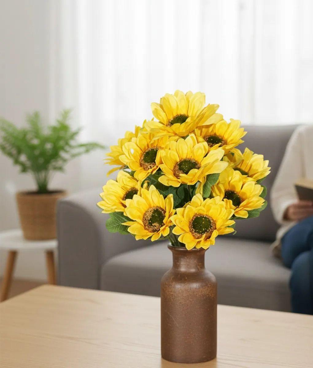 Set 2 Flores Artificiales Ramo Decorativo Margarita Jhn-7