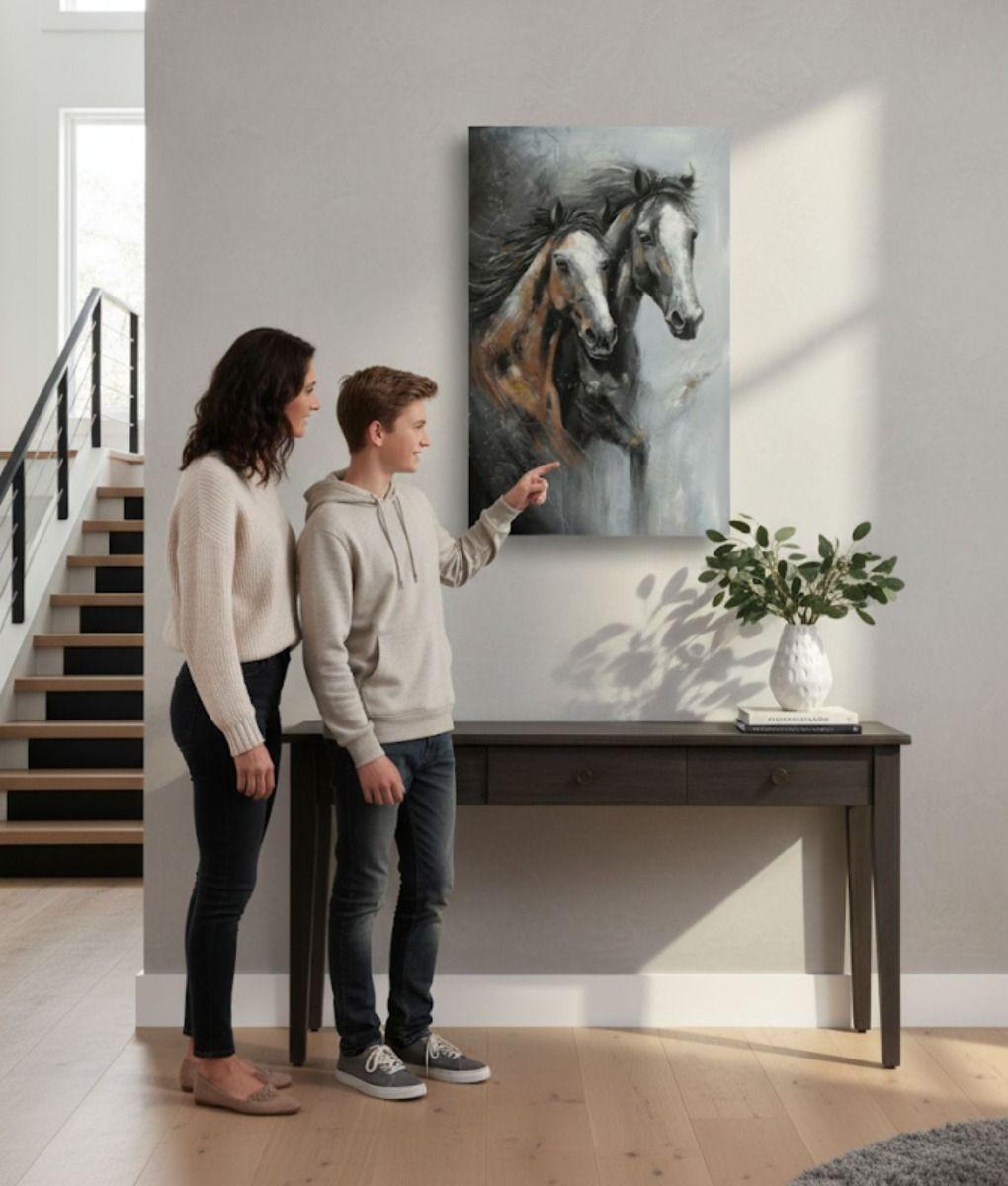 Cuadro Decorativo Adorno Caballos Decoración Pared Jhn-2