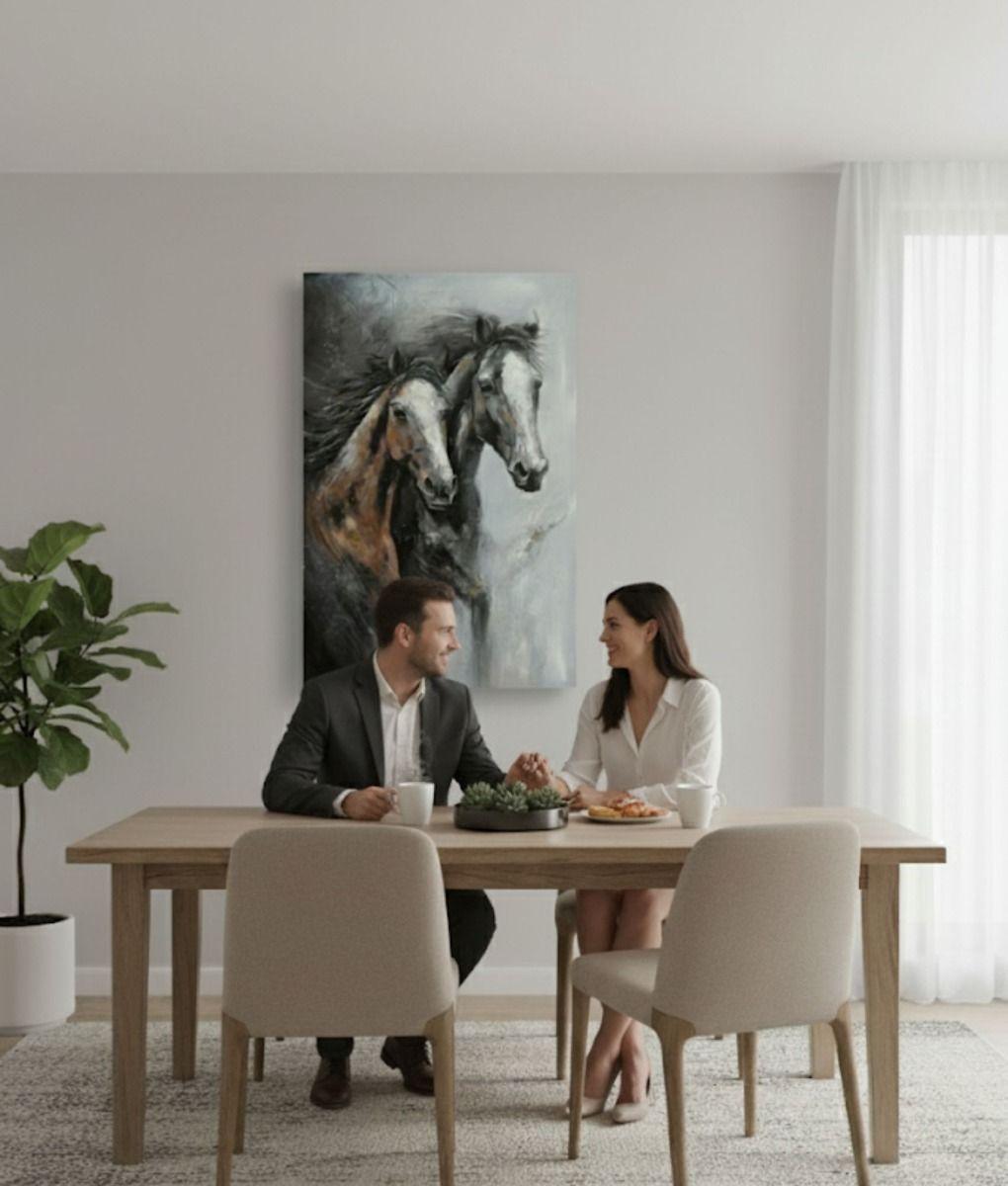 Cuadro Decorativo Adorno Caballos Decoración Pared Jhn-4