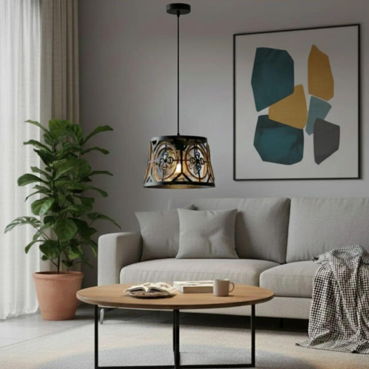 Lámpara Techo Vintage Estilo Natural Diseño Geométrico Jhn-5
