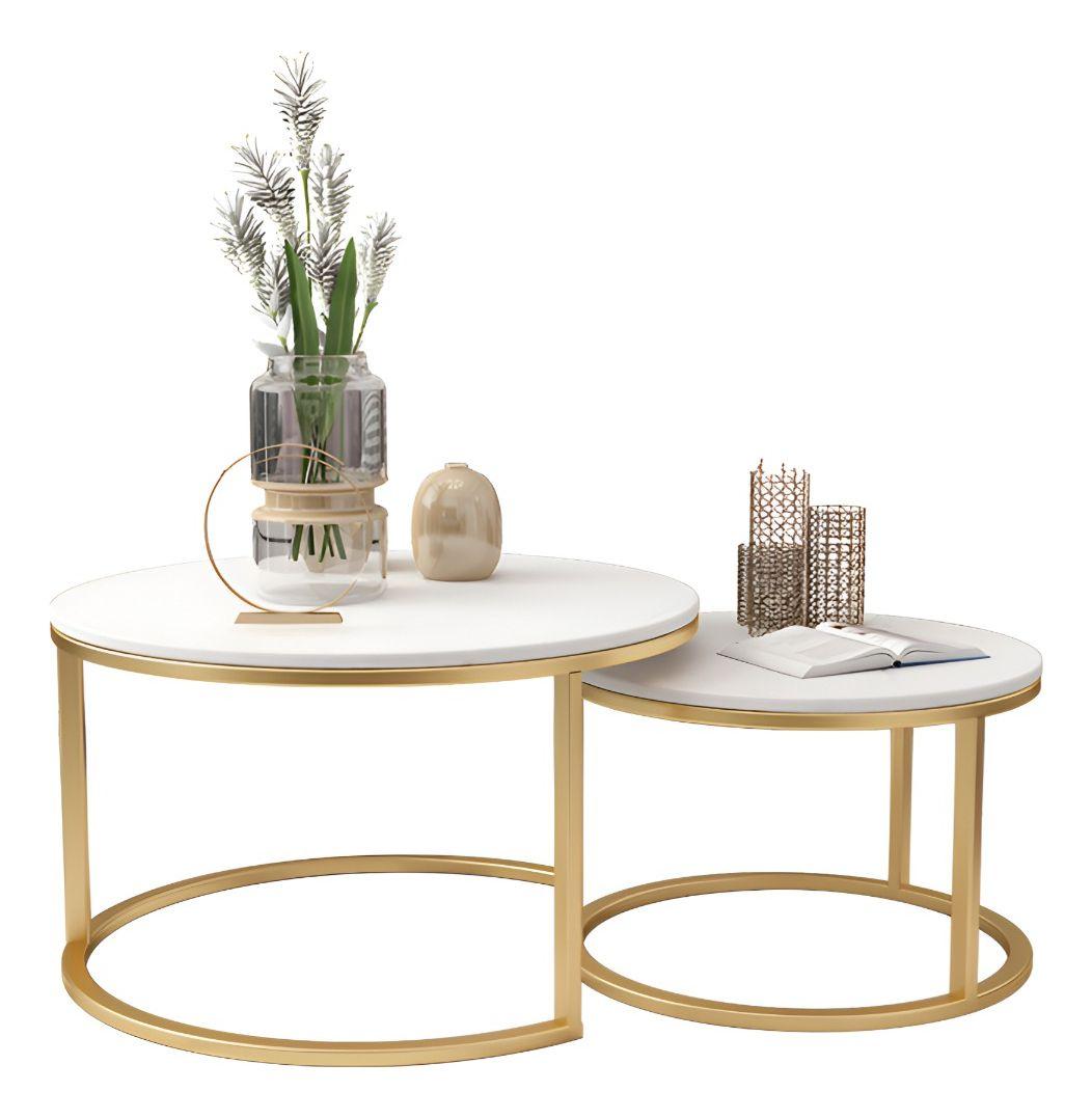 Set 2 Piezas Mesa Centro Auxiliar Moderna Minimalista Jhn-9