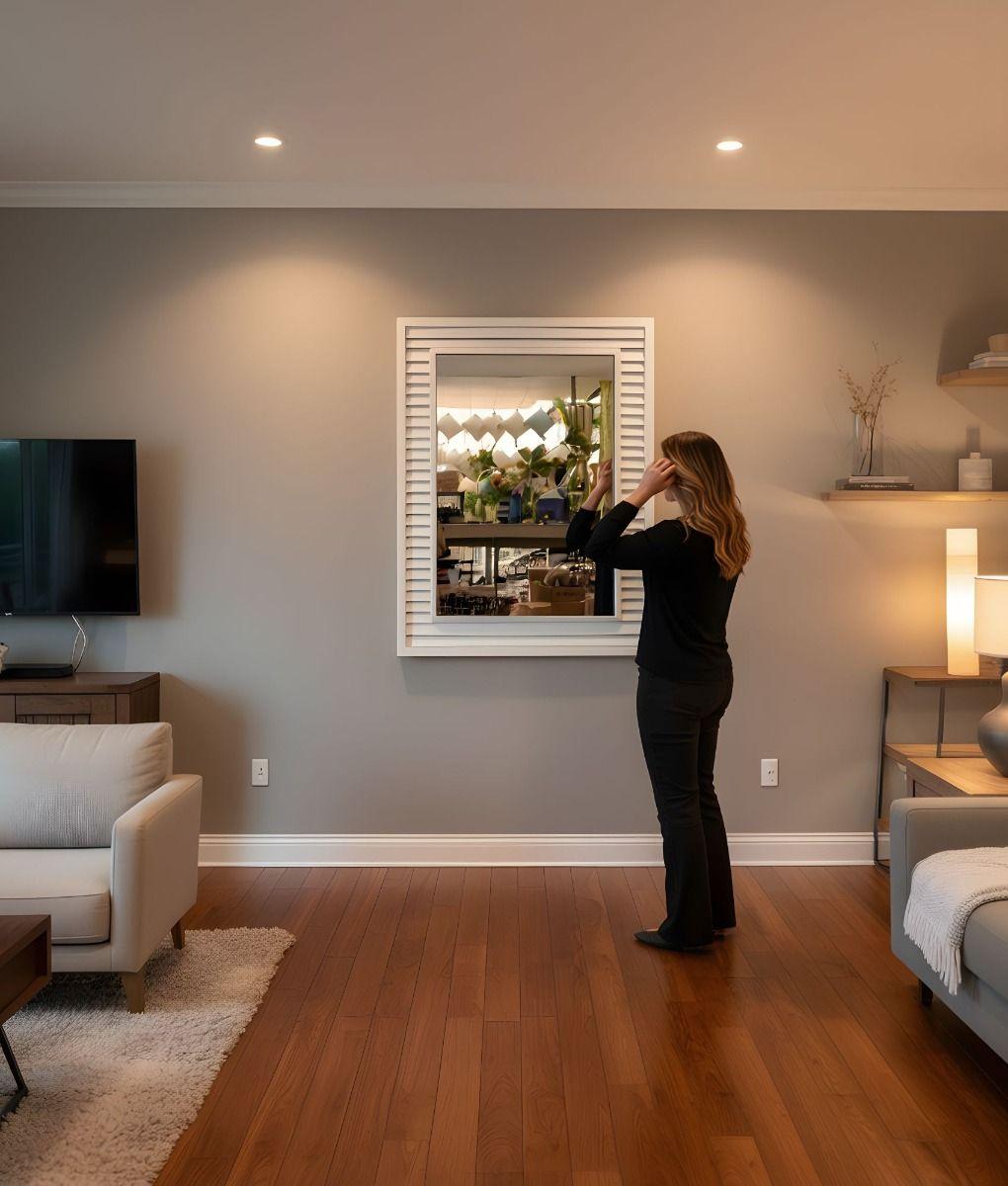 Espejo Decorativo Pared Diseño Texturizado Rústico Jhn-2