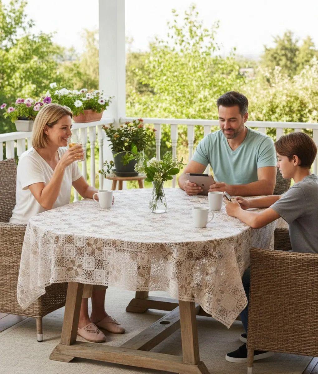 Mantel Mesa Decorativo Diseño Calado Elegancia Hogar Jhn-3