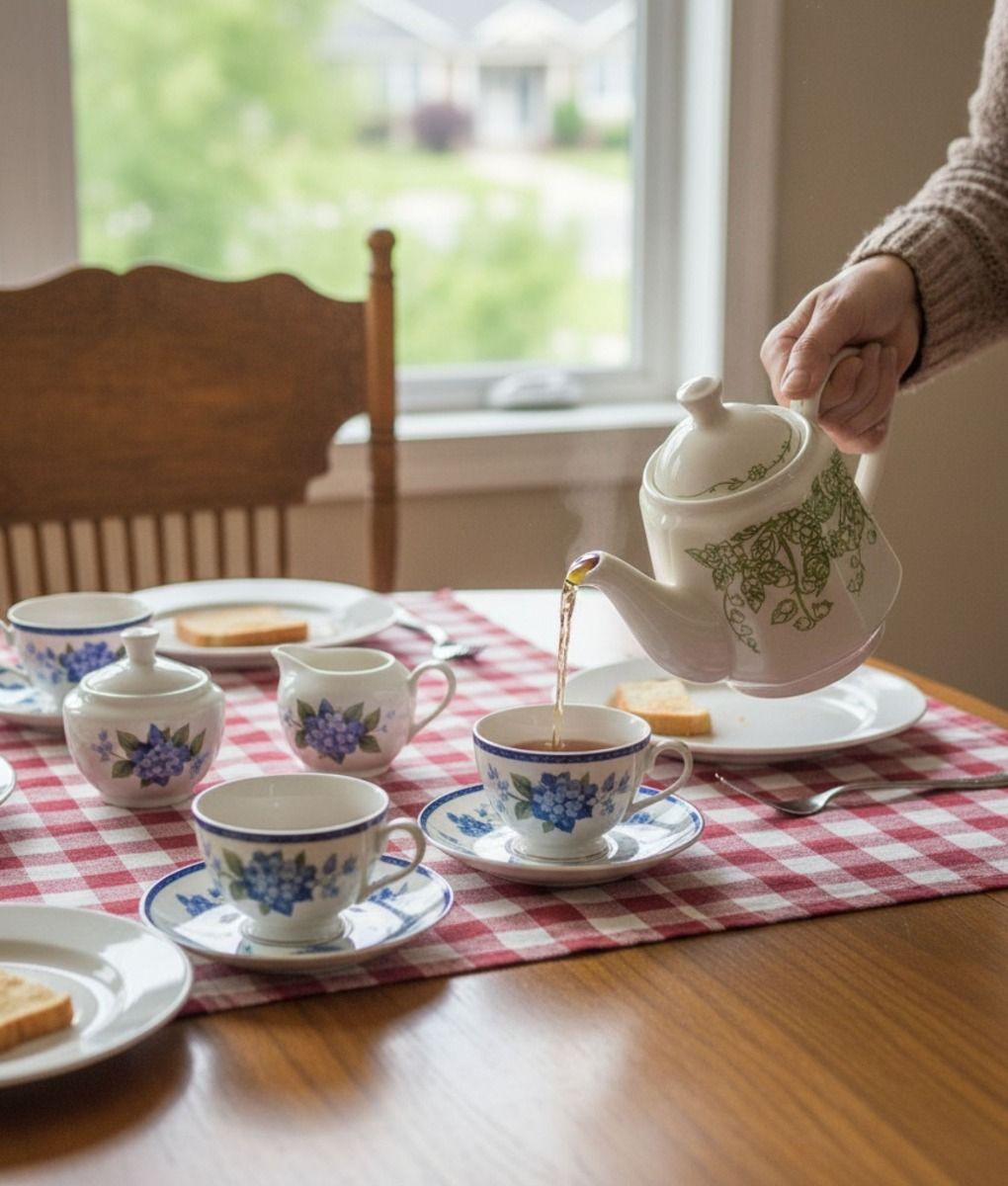 Tetera Floral Diseño Clásico Elegante Decoración Hogar Jhn-3