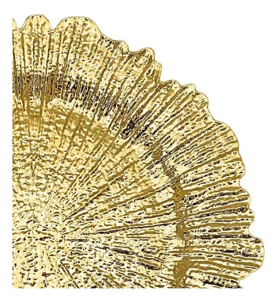 Set 3 Plato Redondo Dorado Arrecife Mesa Decorativo Jhn-2