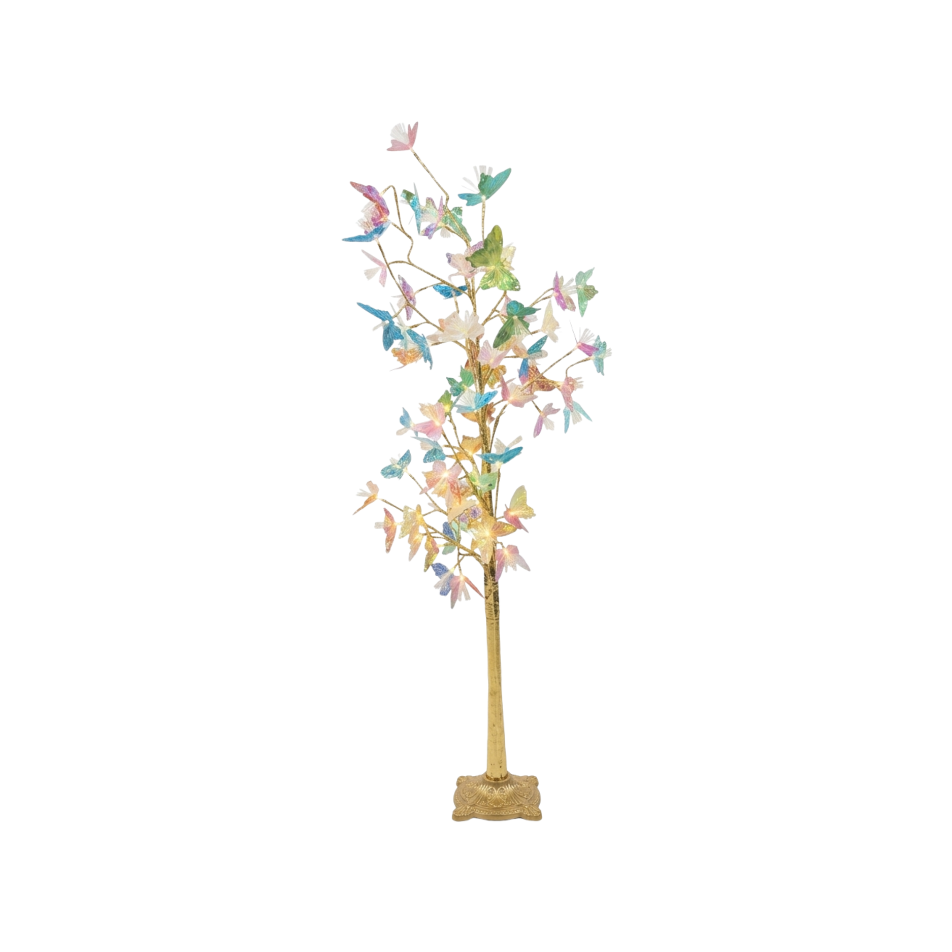 Lámpara Pie Arbol Mariposas Luz Cálida Ambiente ALJ-0
