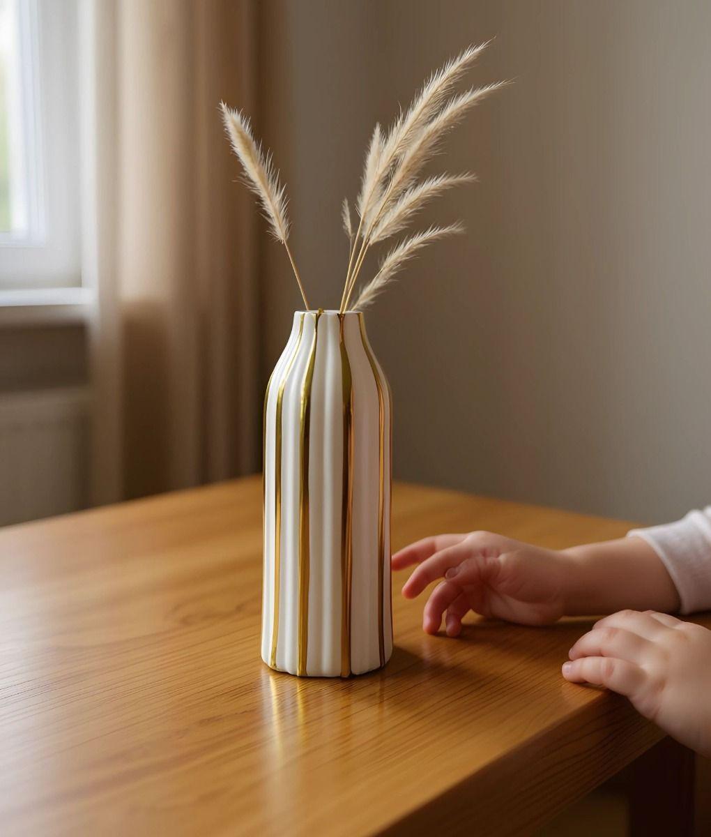 Florero Decorativo Rayas Moderno Versátil Hogar Jhn-3