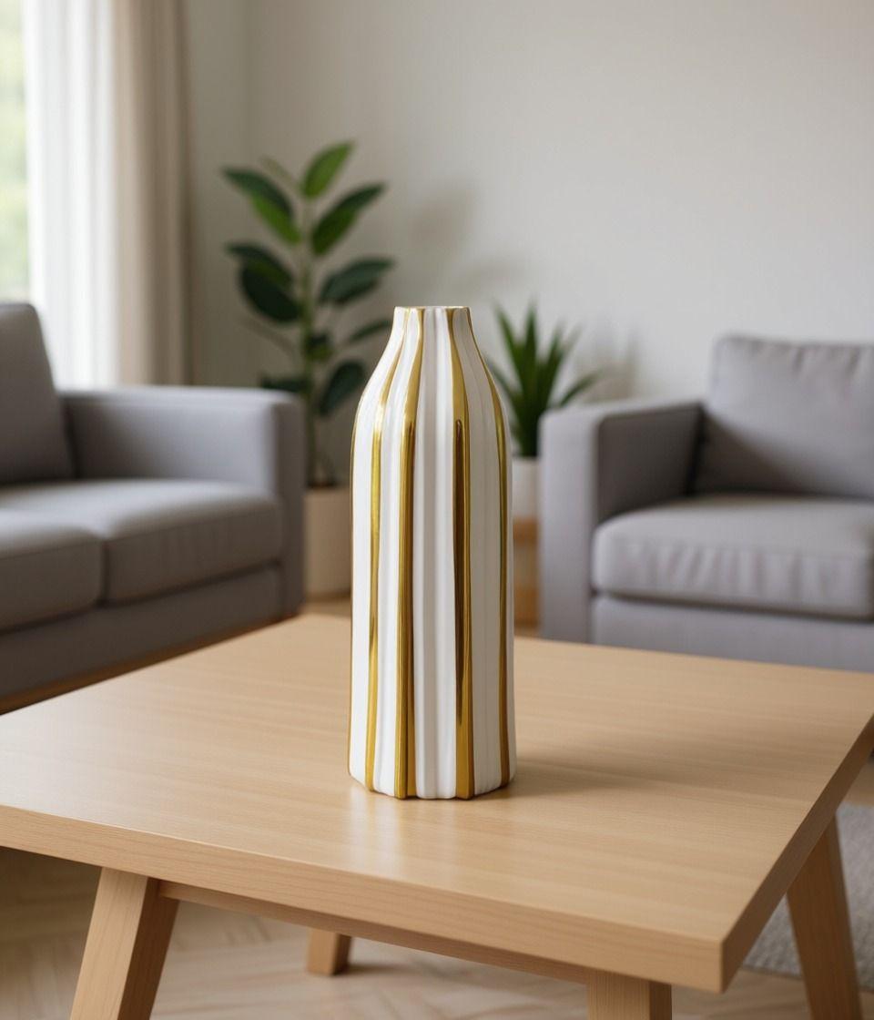 Florero Decorativo Rayas Moderno Versátil Hogar Jhn-8