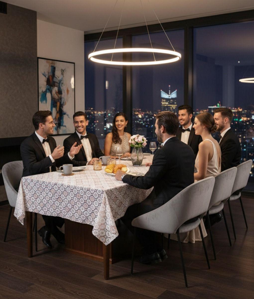 Mantel Decorativo Diseño Encaje Geométrico Moderno Jhn-3