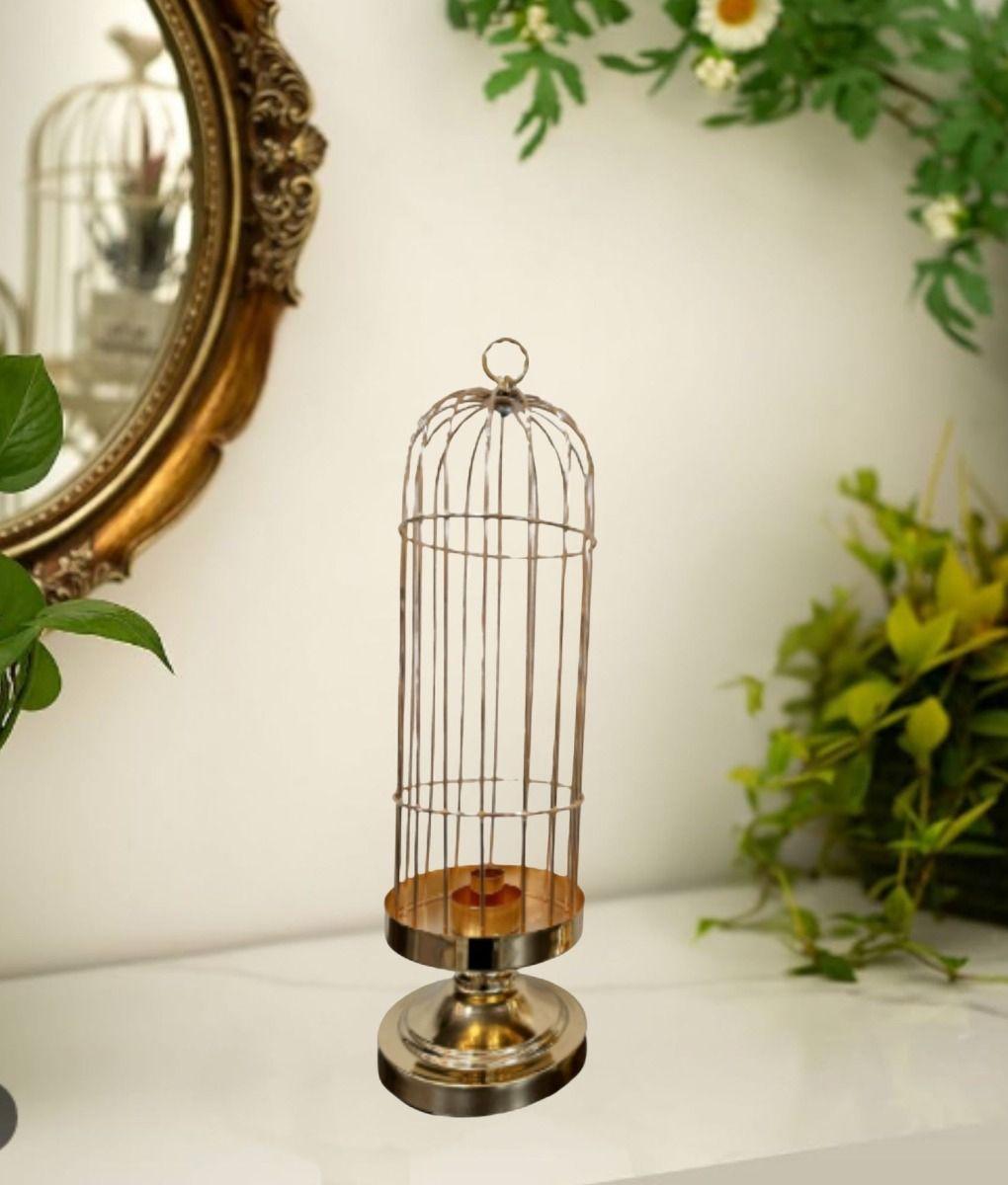 Portavelas Decorativo Jaula Soporte Adorno Moderno Jhn-6