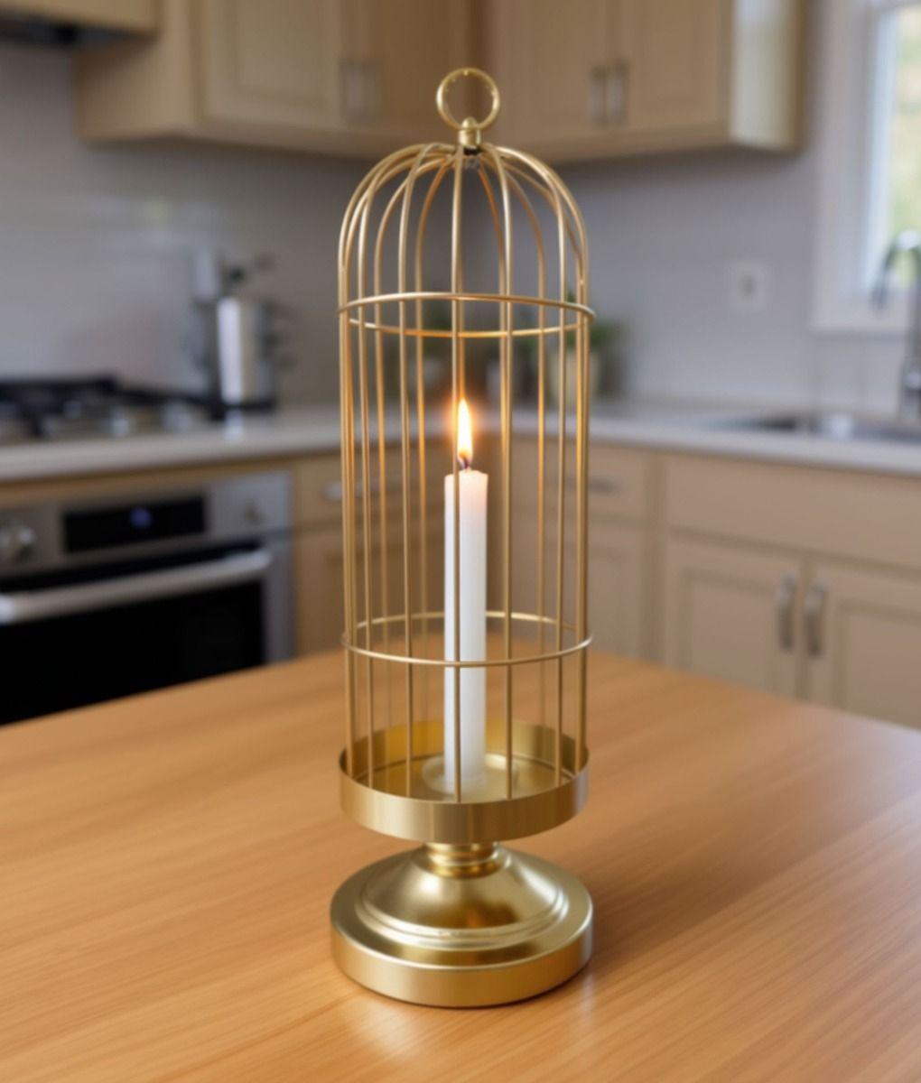 Portavelas Decorativo Jaula Soporte Adorno Moderno Jhn-9