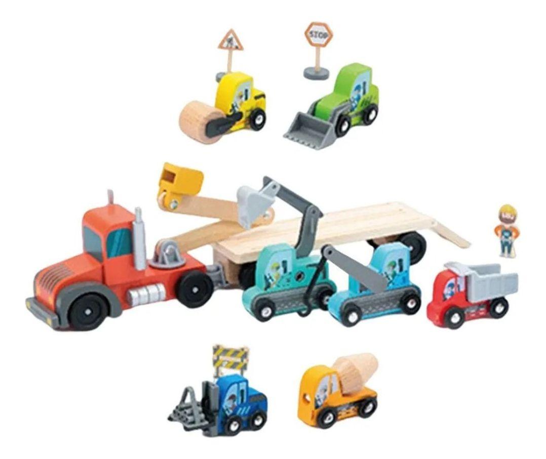 PACK JUGUETE MADERA ROMPECABEZAS VEHICULO CONSTRUCCION LAU-9