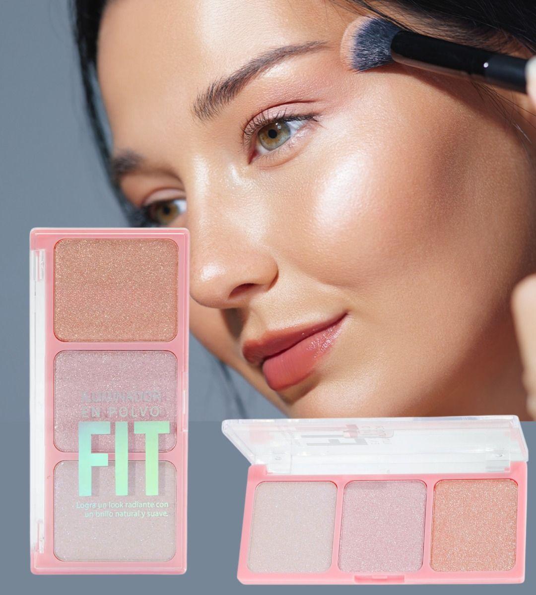 Set 3 Iluminador Polvo 3 Colores Luminosidad Brillo Jhn-8