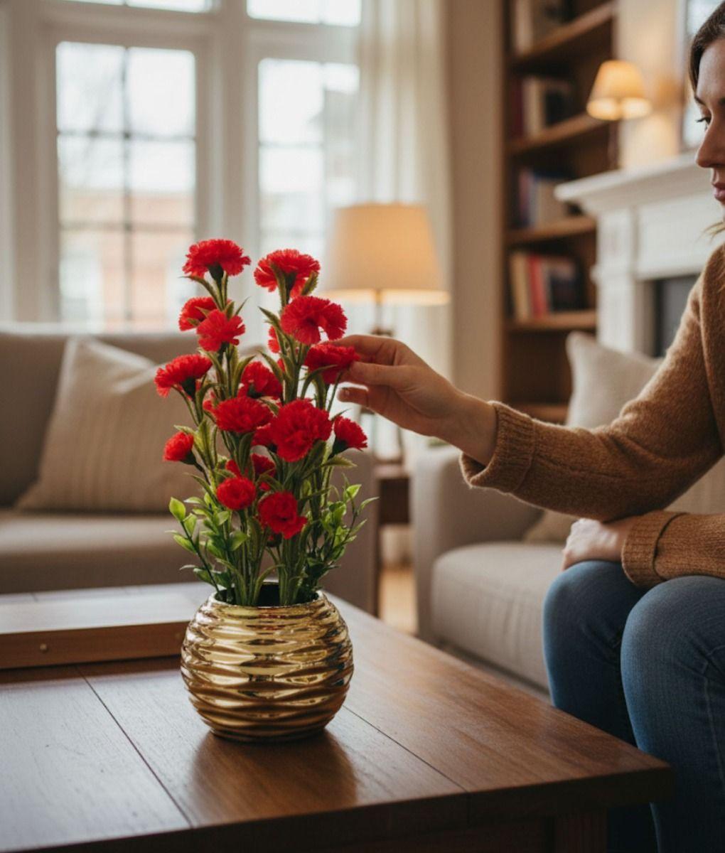 Planta Artificial Decorativa Arreglo Floral Adorno Hogar Jhn-4