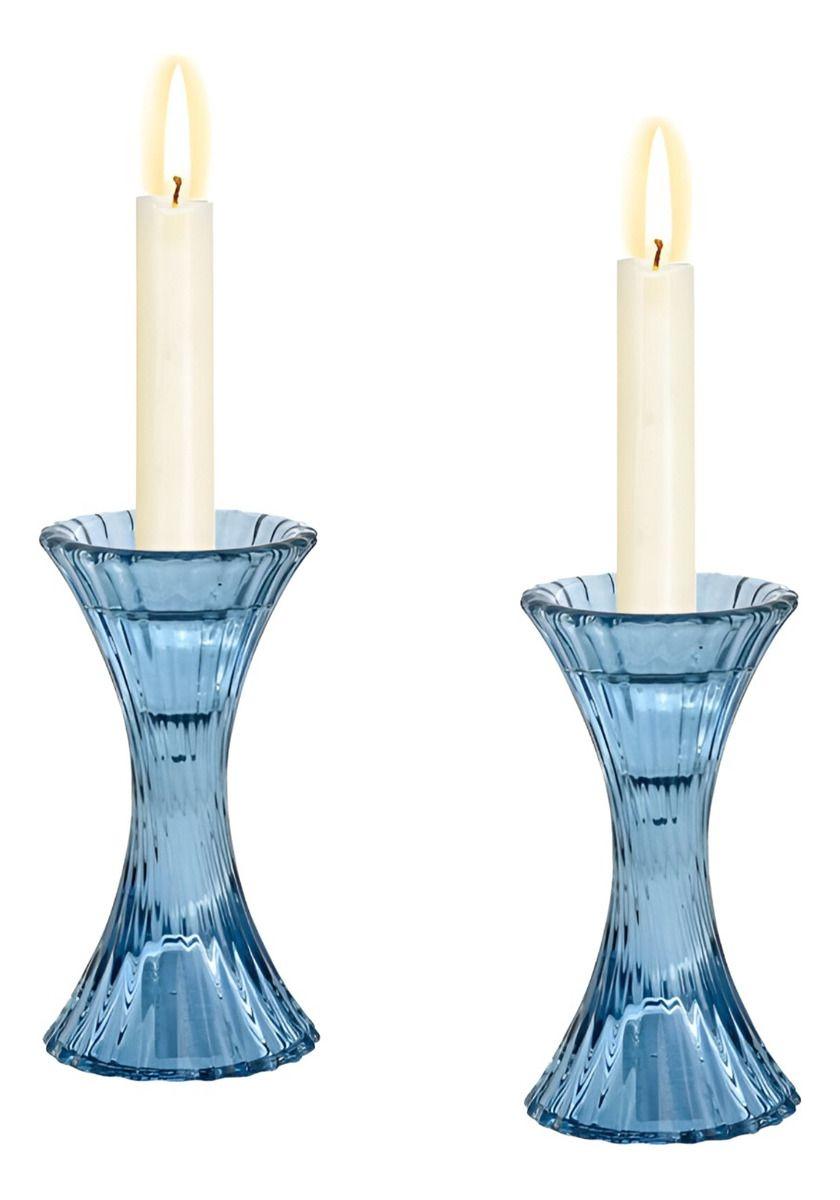 Portavelas Candelabro Cristal Vidrio Decoración 20cm Jhn-9