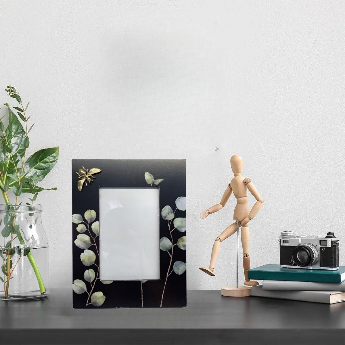 Set de 3 Marco Fotos Hojas Eucalipto Mesa Pared Vertical Jhn-3