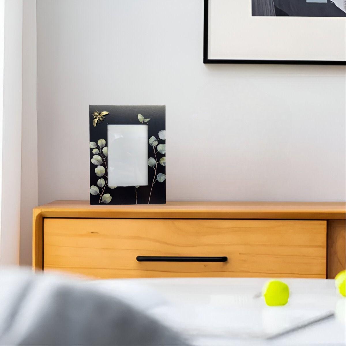 Set de 3 Marco Fotos Hojas Eucalipto Mesa Pared Vertical Jhn-4