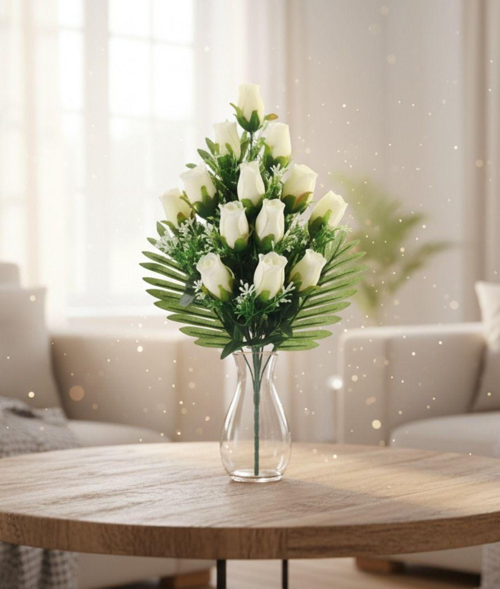 Set 2 Flores Artificiales Ramo Capullos Floral Follaje Jhn-8