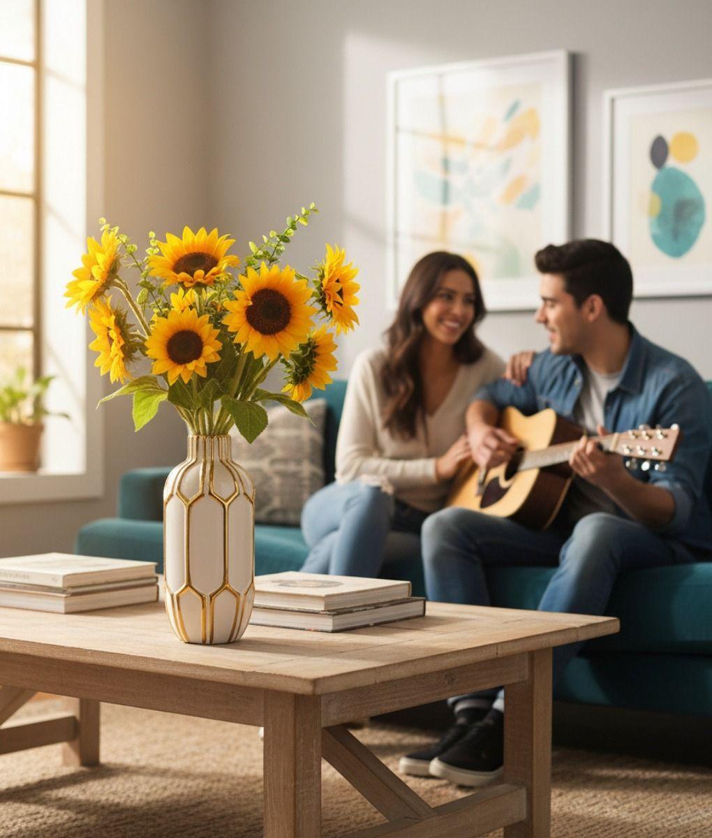 Florero Jarrón Decorativo Lujo Geométrico Fusión Arte Jhn-4