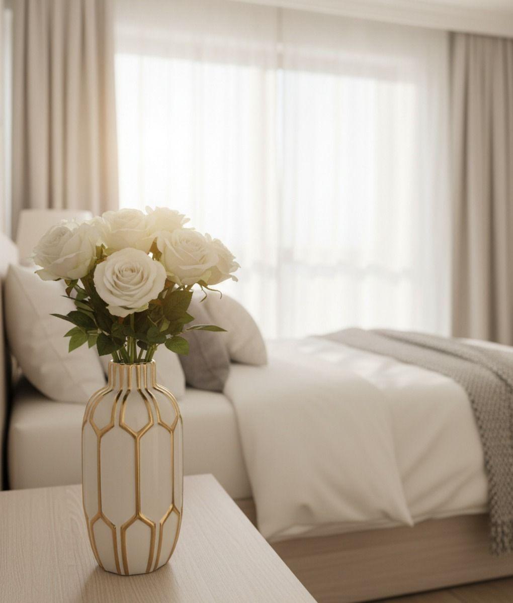 Florero Jarrón Decorativo Lujo Geométrico Fusión Arte Jhn-7