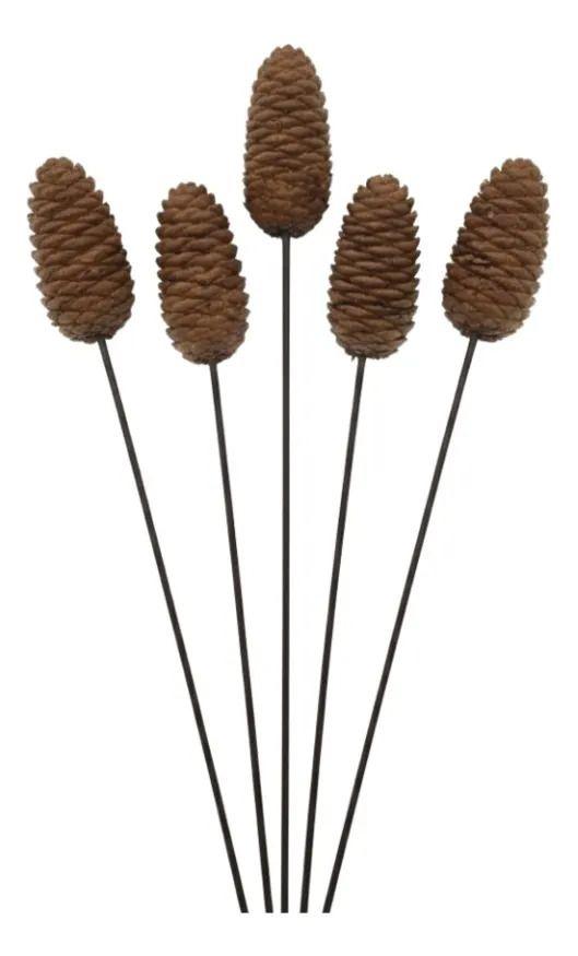 Set 5 Varas Piñas Decorativas Adorno Natural Hogar AJ-0