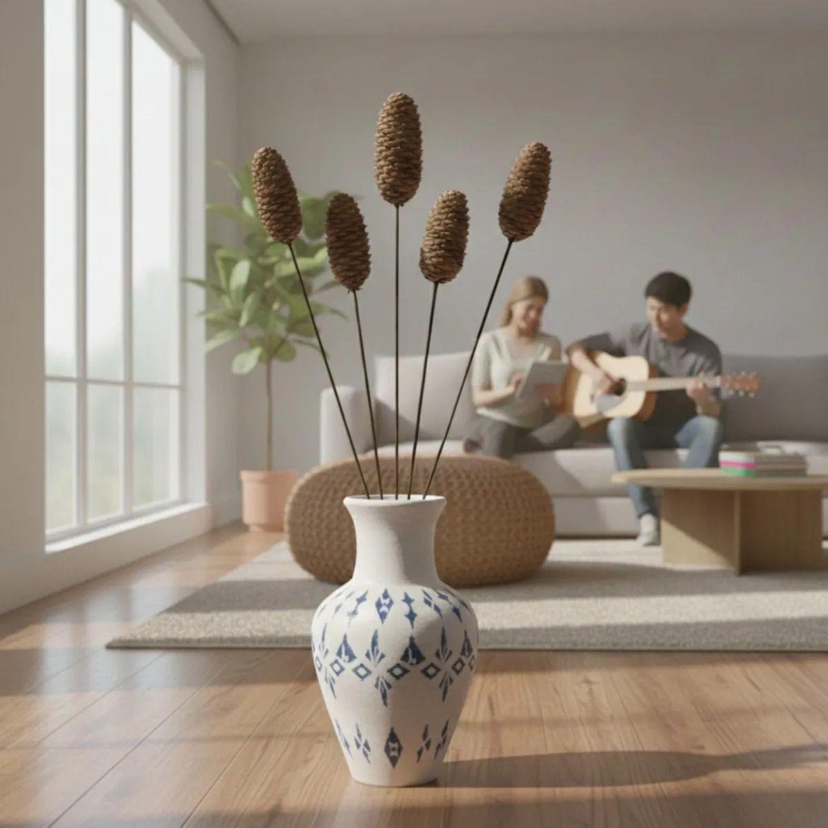 Set 5 Varas Piñas Decorativas Adorno Natural Hogar AJ-3