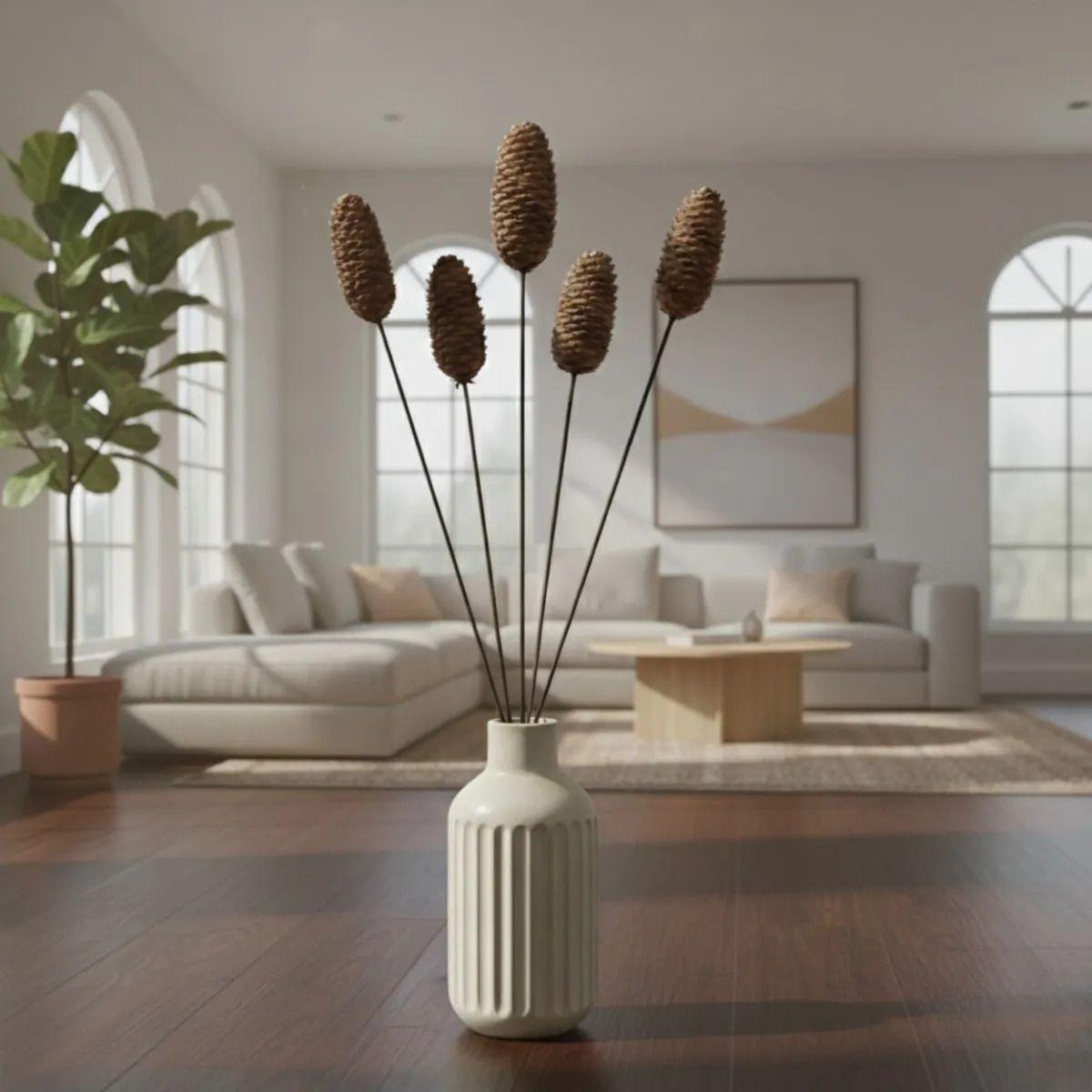 Set 5 Varas Piñas Decorativas Adorno Natural Hogar AJ-5