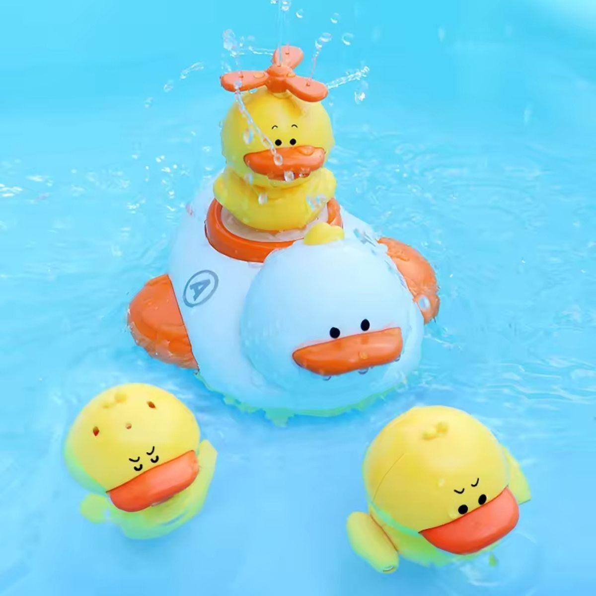 JUGUETE DE BAÑO PATOS AUTOMATICO ROCIADOR AGUA BEBE LAU-8