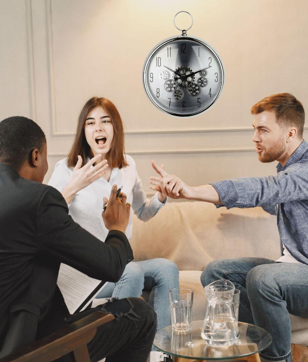 Reloj Pared Redondo Engranaje Industrial Decorativo Jhn-2