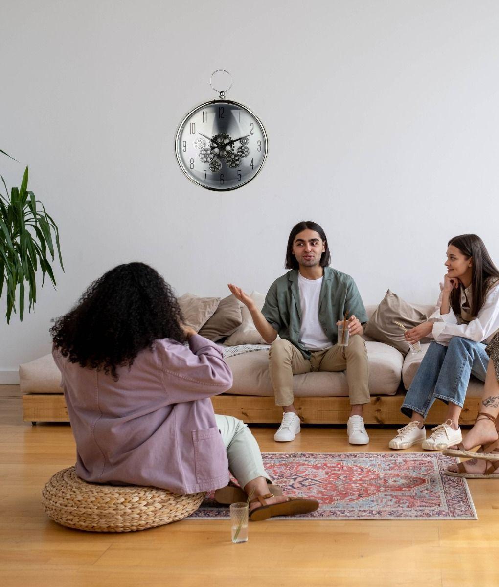 Reloj Pared Redondo Engranaje Industrial Decorativo Jhn-4