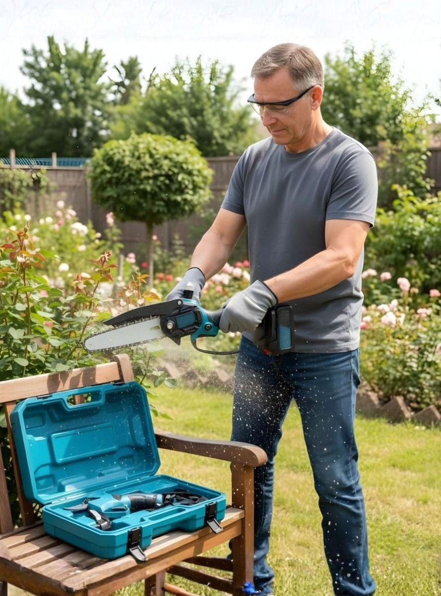 Kit Motosierra Tijera Podar Inalámbrica Portátil Jardín Jhn-2