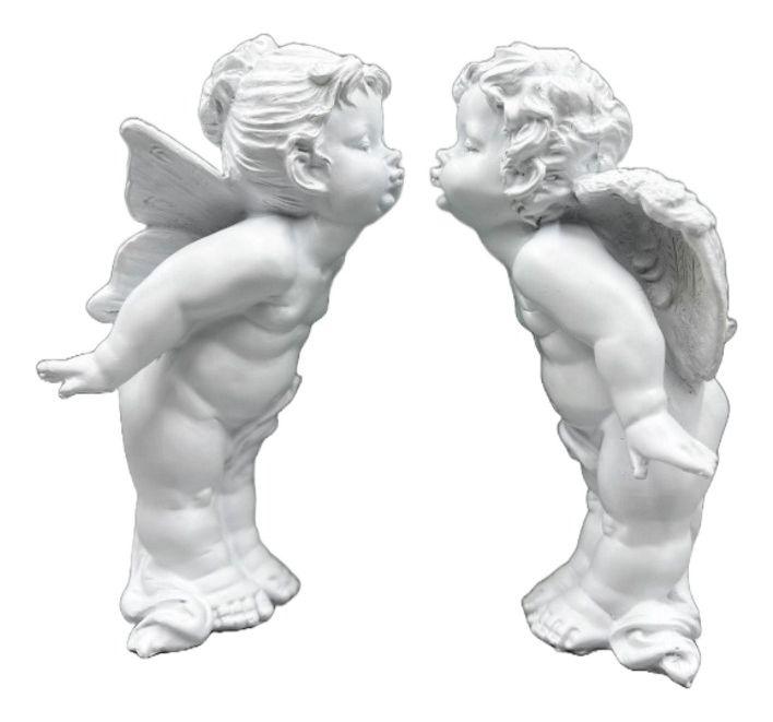 Estatua Pareja de Ángeles Nórdico Duradera Obra Fina Jhn-0