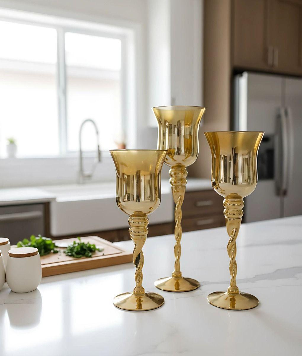 Set 3 Portavelas Decorativo Copas Multifuncional Moderno Jhn-7