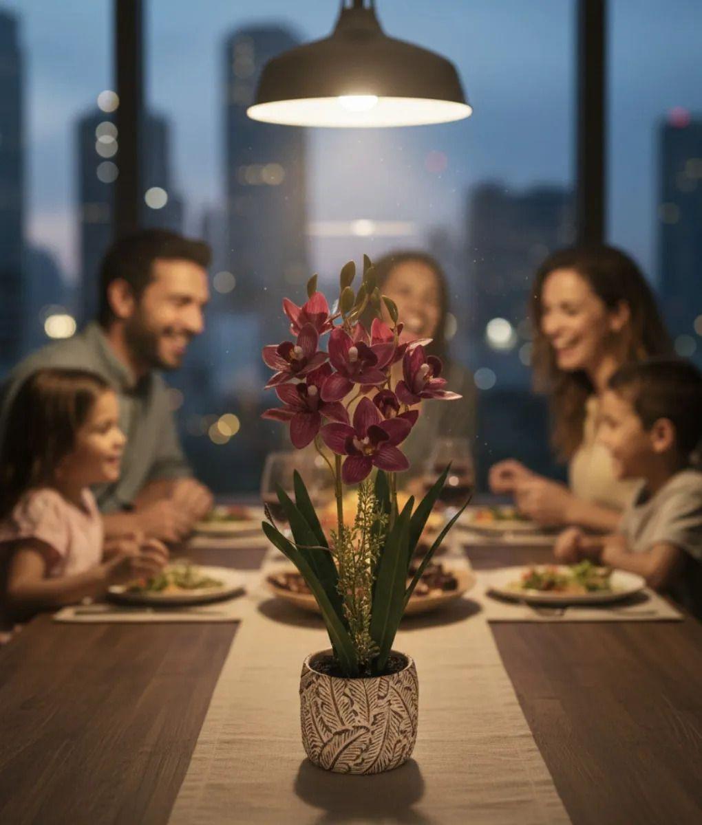 Planta Decorativa Artificial Orquídeas Exóticas Relieve Jhn-4