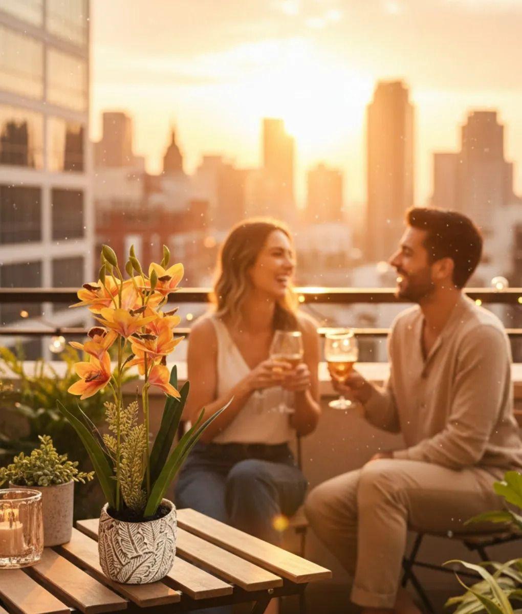 Planta Decorativa Artificial Orquídeas Exóticas Relieve Jhn-5