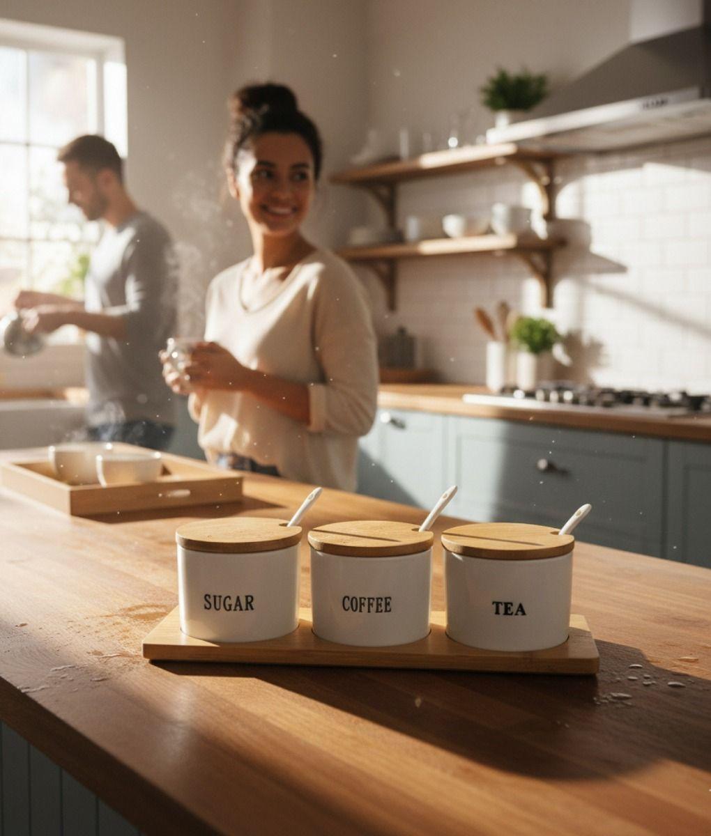 Set 3 Frascos Recipientes Organización Hogar Contenedor Jhn-4