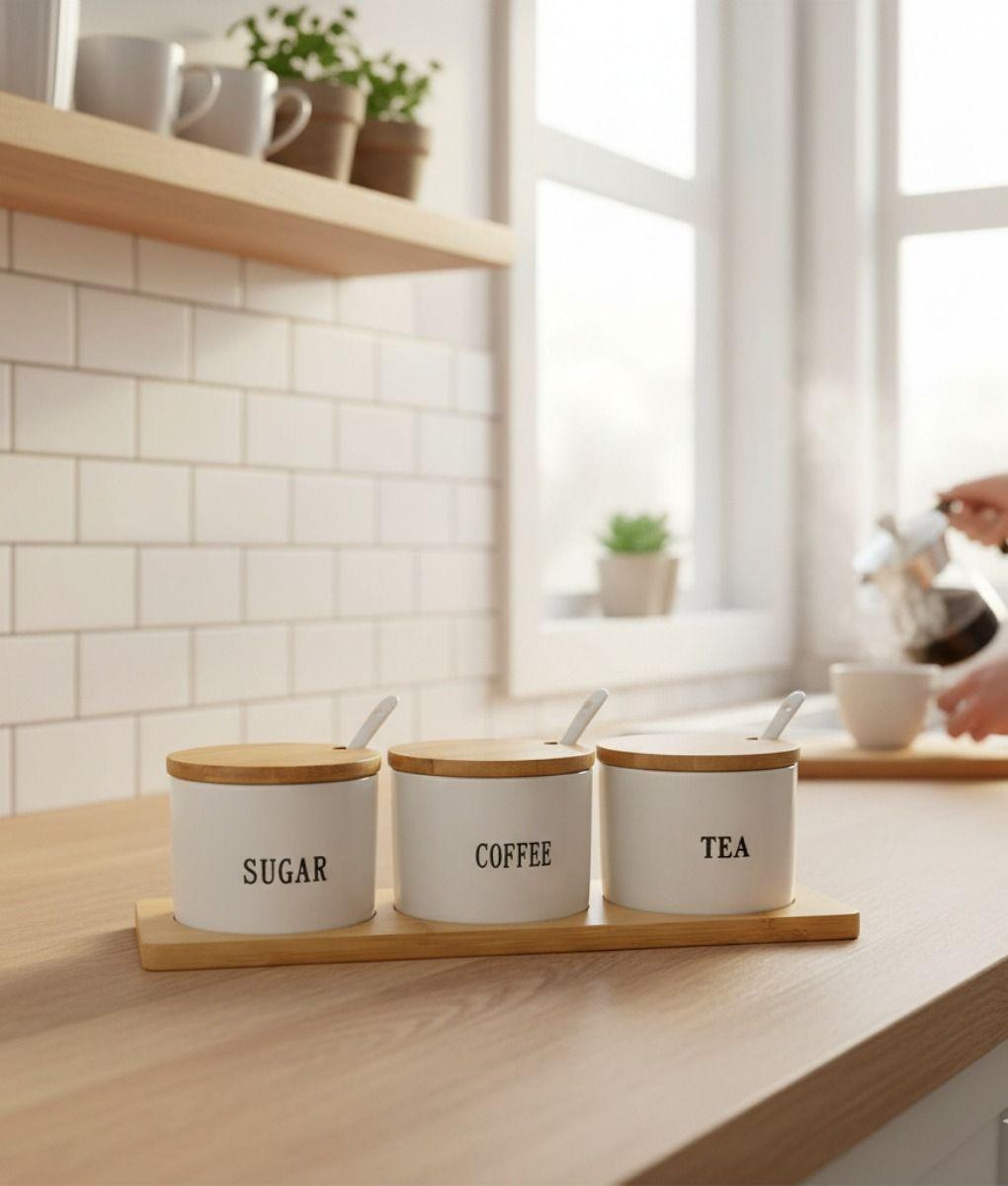 Set 3 Frascos Recipientes Organización Hogar Contenedor Jhn-9