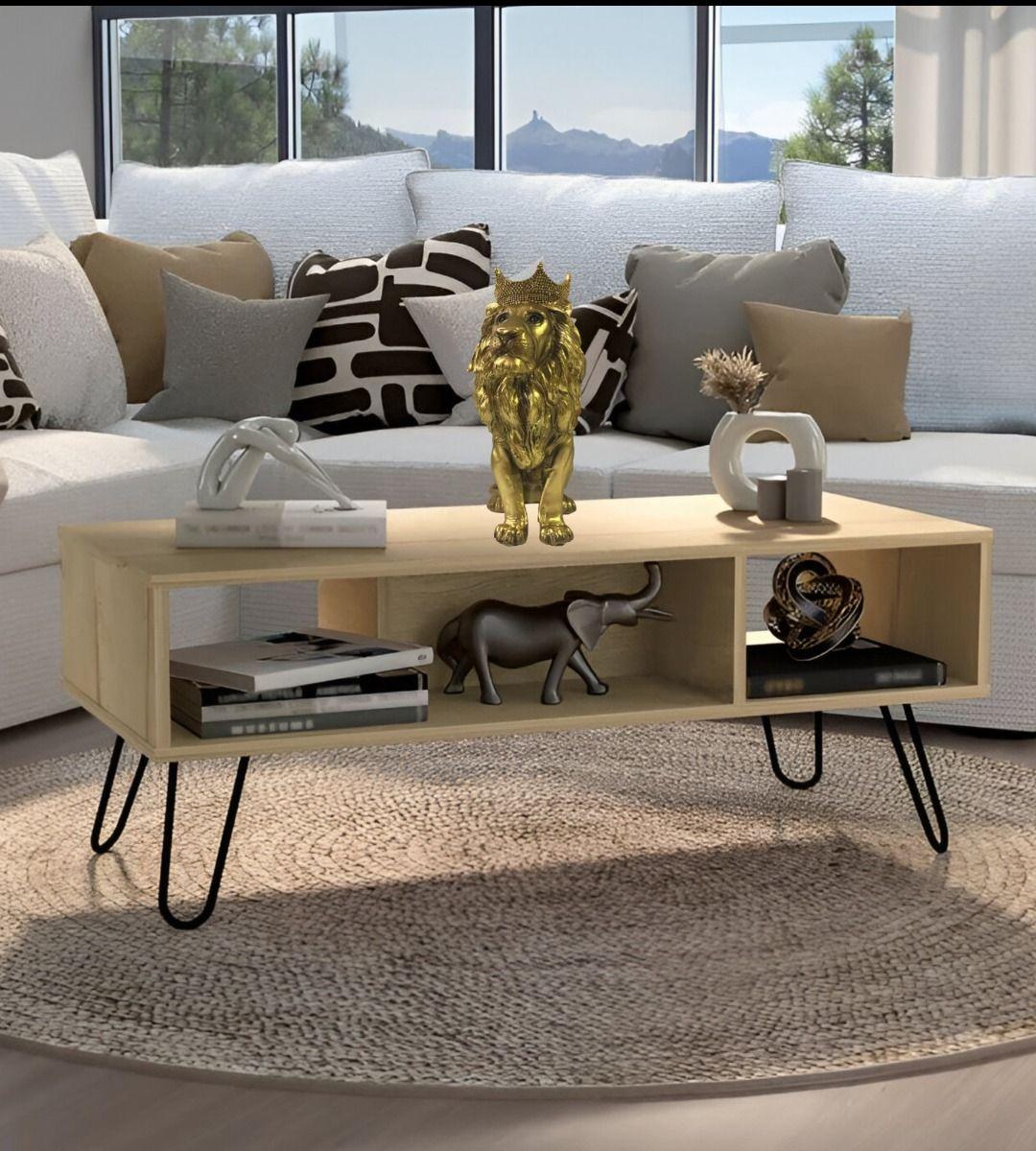 Figura Estatua León Sentado Decoración Dorado Jhn-7