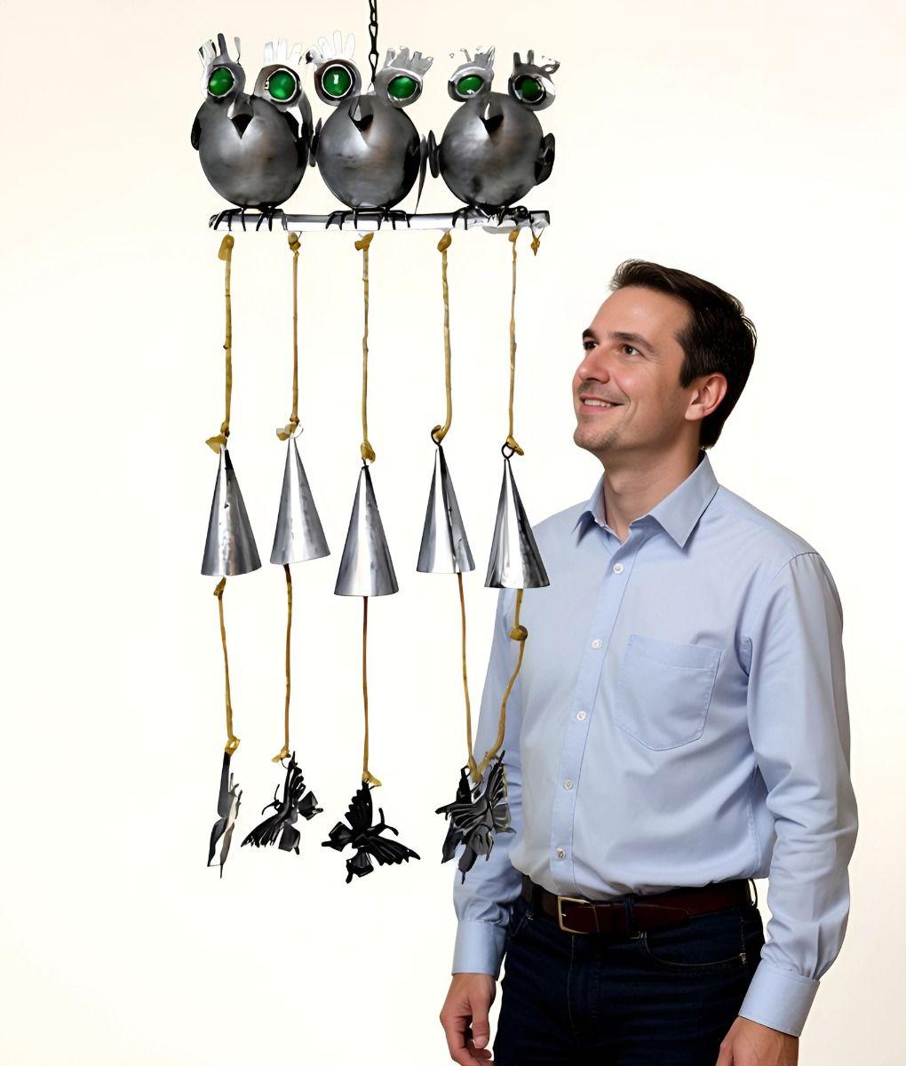 Adorno Decorativo Colgante Campanilla Viento Búhos Jhn-4